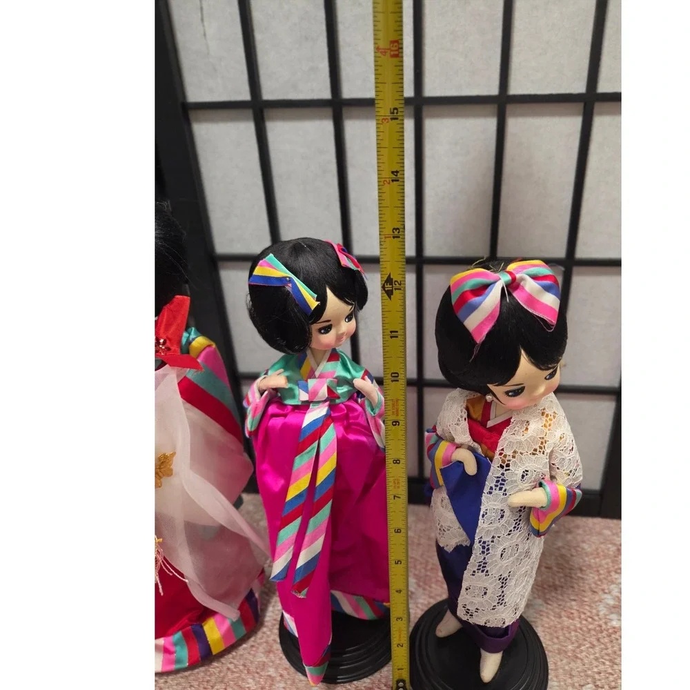 Vintage So Yea Doll Institute Korean Traditional Hanbok Dolls Set of 3 Seoul
